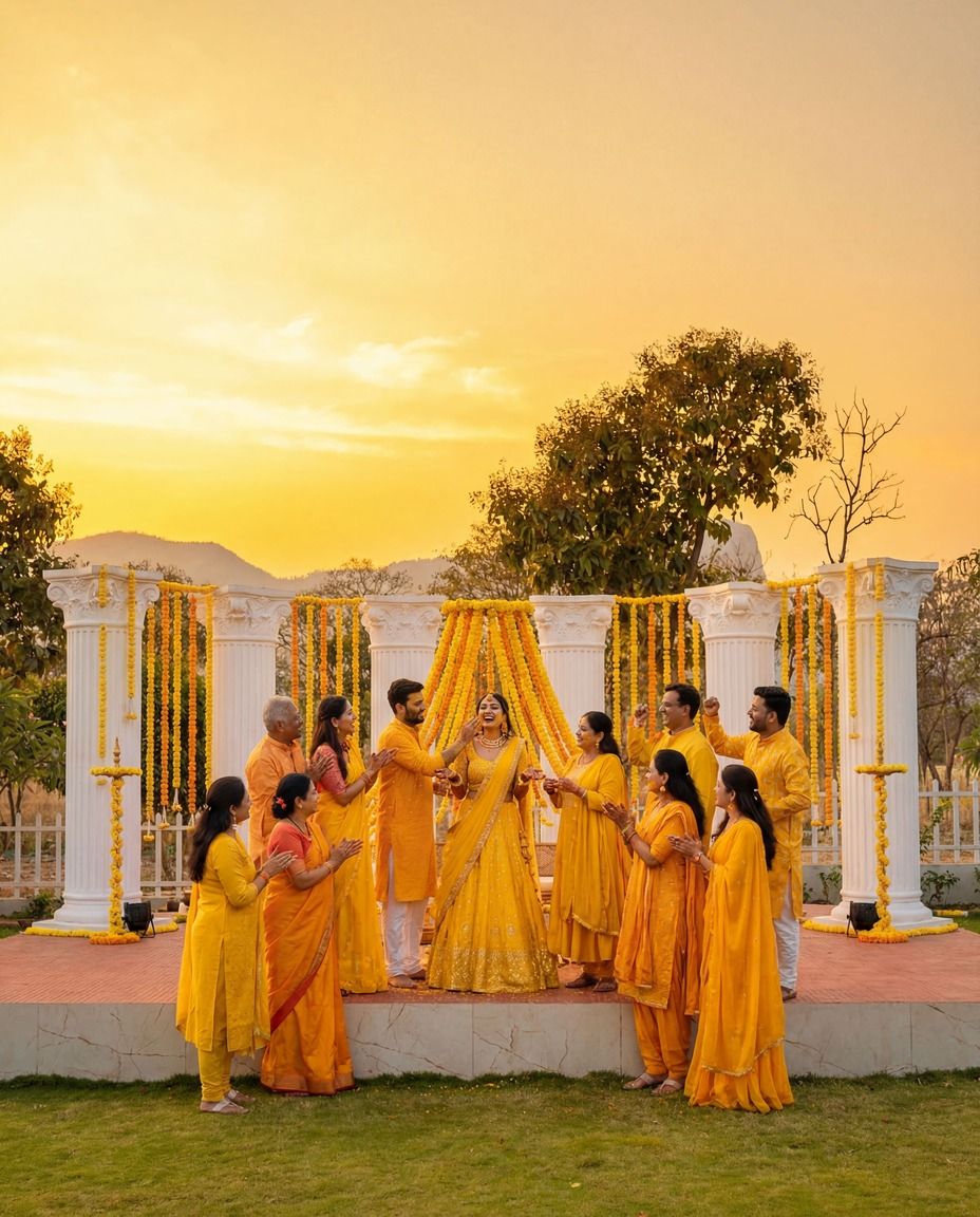 Haldi ceremony sunset